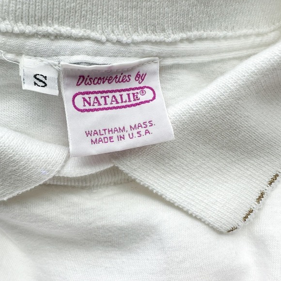 Discoveries by Natalie Novelty Golf Print Embroidered Embellished Polo Size S - Picture 9 of 10